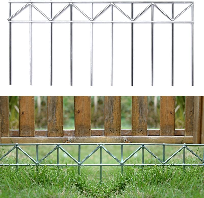 Photo 1 of GRELWT 10 Pack 20"x10" Animal Barrier Fence, Underground Decorative Garden Fencing, 5.5mm Ground Stakes with 2 inch Spike Spacing, Metal Fence Panel for Outdoor Yard Patio (5 Pack)
