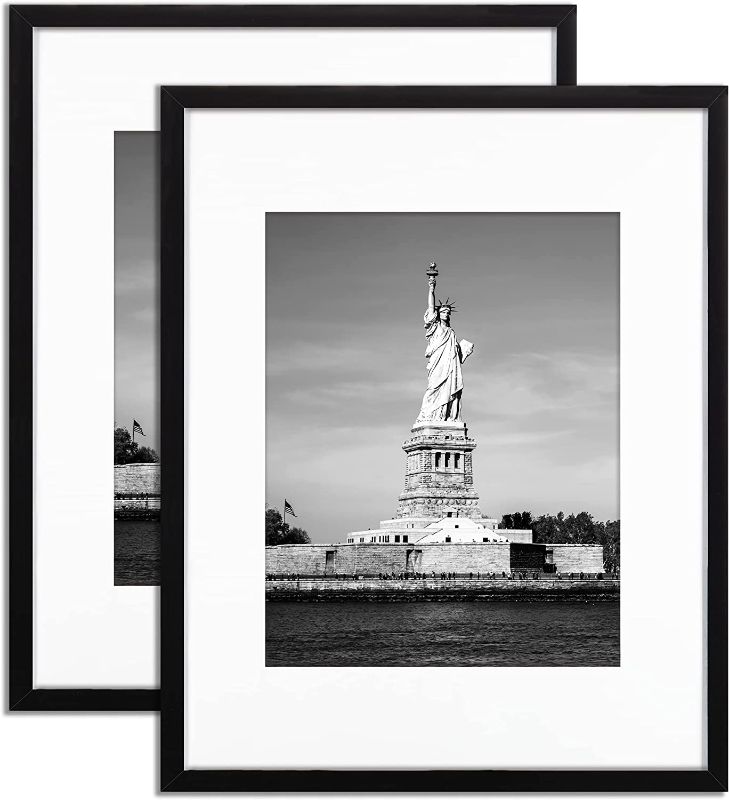 Photo 1 of ENJOYBASICS 16x20 Picture Frame Black Poster Frame,Display Pictures 11x14 with Mat or 16x20 Without Mat,Wall Gallery Photo Frames,2 Pack
