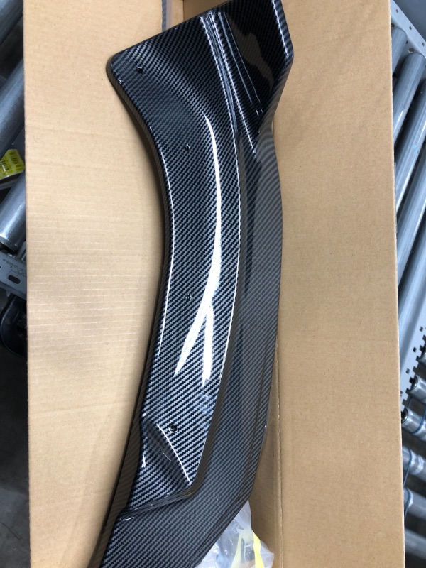 Photo 2 of Front Bumper Lip Splitter Spoiler For Tesla Model Y 2020-2021 Carbon Fiber Style
