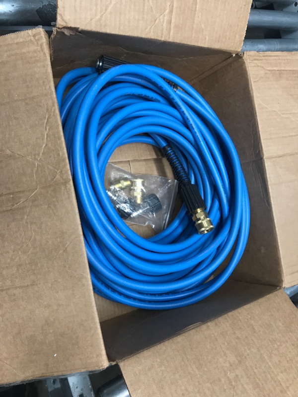 Photo 2 of **** USED ****
FIXFANS Pressure Washer Hose – 1/4" X 100 FT High Power Washer Extension Hose – Kink & Wear Resistant High Pressure Hose for Replacement – Compatible with M22 Fittings – 3600PSI
