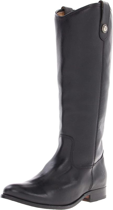 Photo 1 of Frye Melissa Button Lug Equestrian-Inspired Tall Boots for Women Made from Hard-Wearing Vintage Leather with Antique Silver Hardware and Leather Outsole – 15 ¼” Shaft Height  7.5M
.
