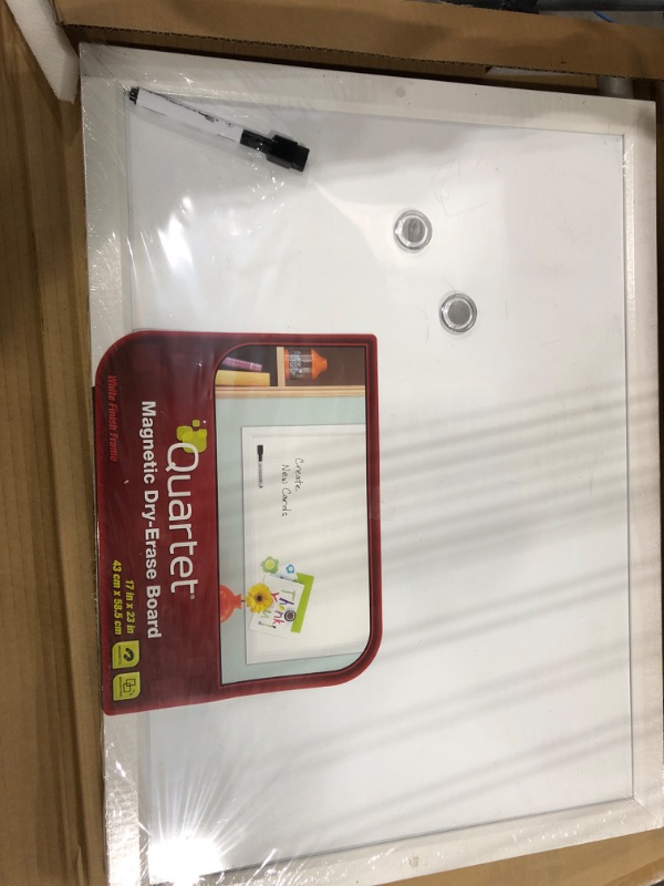 Photo 2 of Quartet Magnetic Dry-Erase Board, 17" x 23", White Frame (MWDW1723M-WT)
