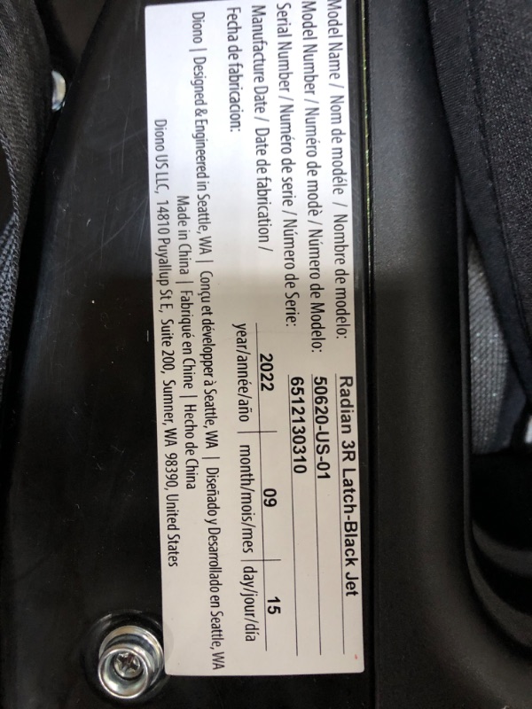 Photo 4 of Diono Radian 3R, 3-in-1 Convertible Car Seat, Rear Facing & Forward Facing, 10 Years 1 Car Seat, Slim Fit 3 Across, Jet Black Radian 3R Fits 3 Across Black Jet