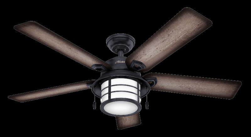 Photo 1 of Hunter Key Biscayne 54 Indoor/Outdoor Ceiling Fan W/ Light and Pull Chain Zinc
