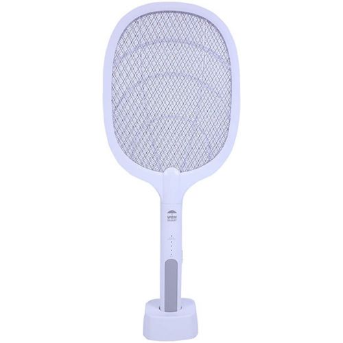 Photo 1 of WBM Smart 2-in-1 Bug Zapper, Mosquitoes Trap Lamp & Racket, USB Rechargeable Electric Fly Swatter for Home and Outdoor - Powerful Grid 3-Layer Safety Mesh Safe to Touch, White
