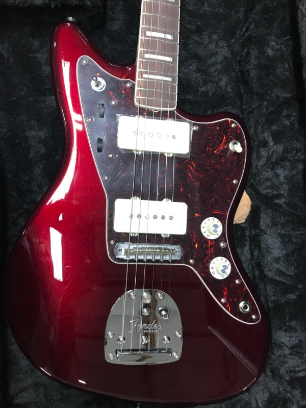 Photo 7 of Fender Troy Van Leeuwen Jazzmaster Oxblood Solid-Body Electric Guitar AND Fender Classic Series Wood Case, Jazzmaster/Jaguar, Black 