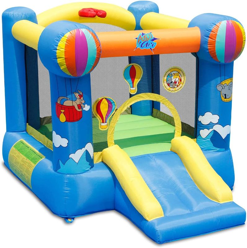 Photo 1 of ACTION AIR Bounce House, Inflatable Bouncer with Air Blower, Jumping Castle with Slide for Outdoor and Indoor, Backyard Fun
