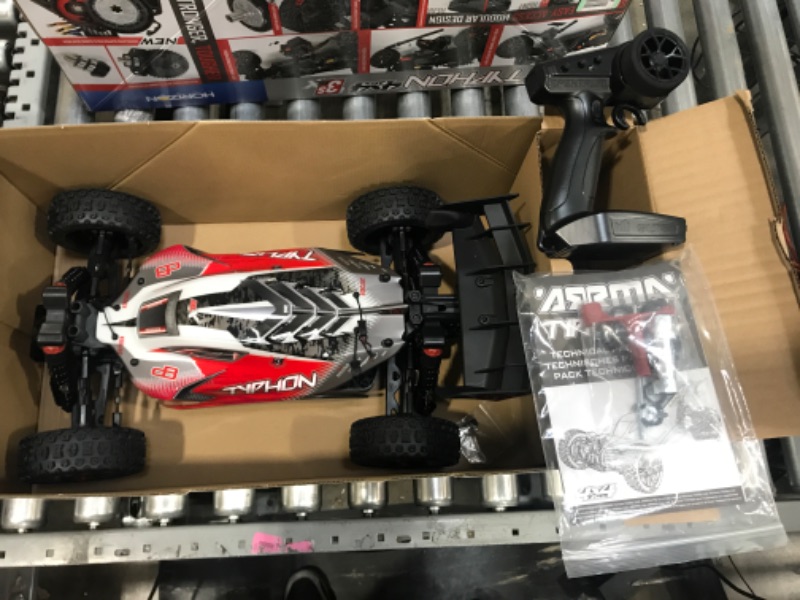 Photo 2 of ARRMA 1/8 Typhon 4X4 V3 3S BLX Brushless Buggy RC Truck RTR (Transmitter and Receiver Included, Batteries and Charger Required), Red, ARA4306V3