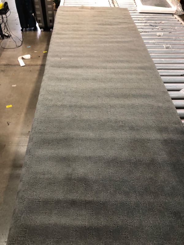 Photo 2 of 7FT 9" X3FT GREY RUNNER RUG CHECHER PATTERN