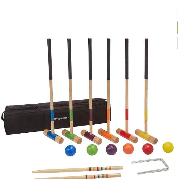 Photo 1 of Amazon Basics Croquet Set with Carrying Case, 6-Player Set
Stock photo