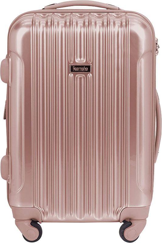 Photo 1 of kensie Women's Alma Hardside Spinner Luggage, Rose Gold, Carry-On 20-Inch
