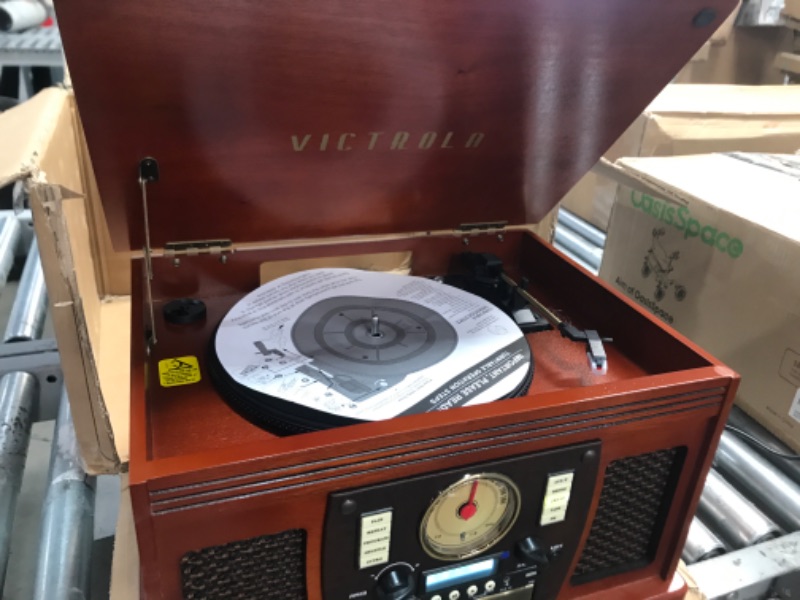 Photo 4 of Victrola VTA-600B-ESP Navigator 8-In-1 Classic Bluetooth Record Player with USB Encoding and 3-Speed Turntable