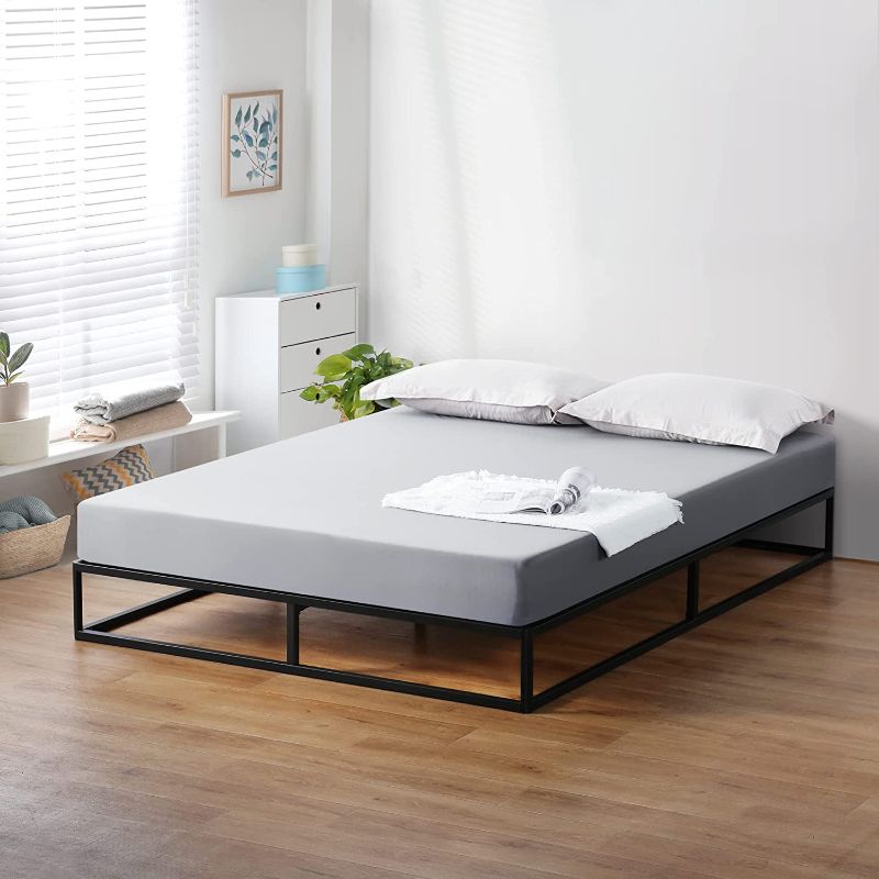 Photo 1 of Olee Sleep 9 Inch Modern Metal Platform Bed Frame / Steel Slats / Mattress Foundation / No Box Spring Needed, Twin, Black
