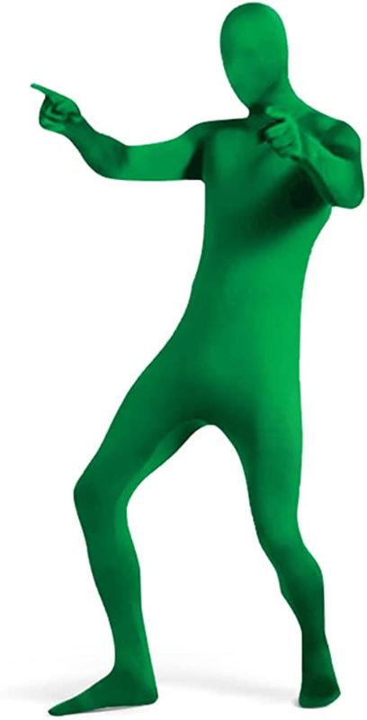 Photo 1 of UTEBIT Green Full Bodysuit Men Spandex Stretch Adult Costume Chromakey Disappearing Zentai Unisex Greenman Body Suit Black
