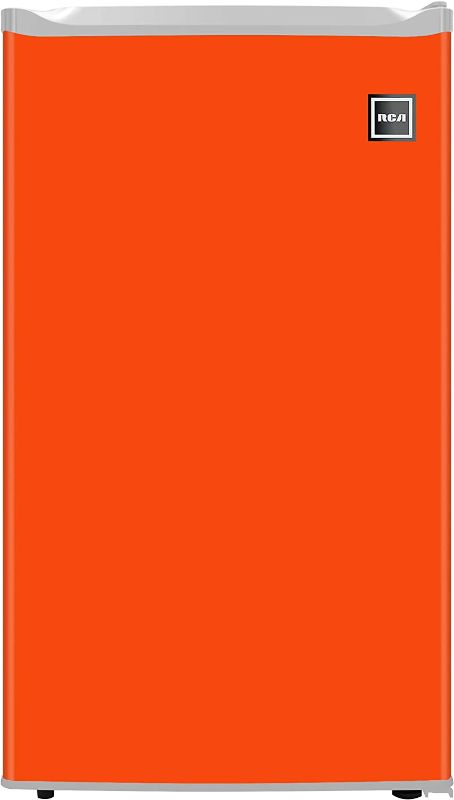 Photo 1 of RCA RFR321-FR320/8 IGLOO Mini Refrigerator, 3.2 Cu Ft Fridge, Orange
