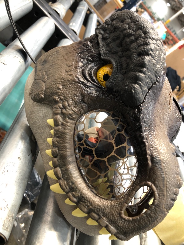 Photo 2 of ?Jurassic World Dominion Dinosaur Mask Tyrannosaurus Rex Chomp N Roar with Motion and Sounds, T Rex Costume for Kids Role-Play ???? Frustration Free Packaging