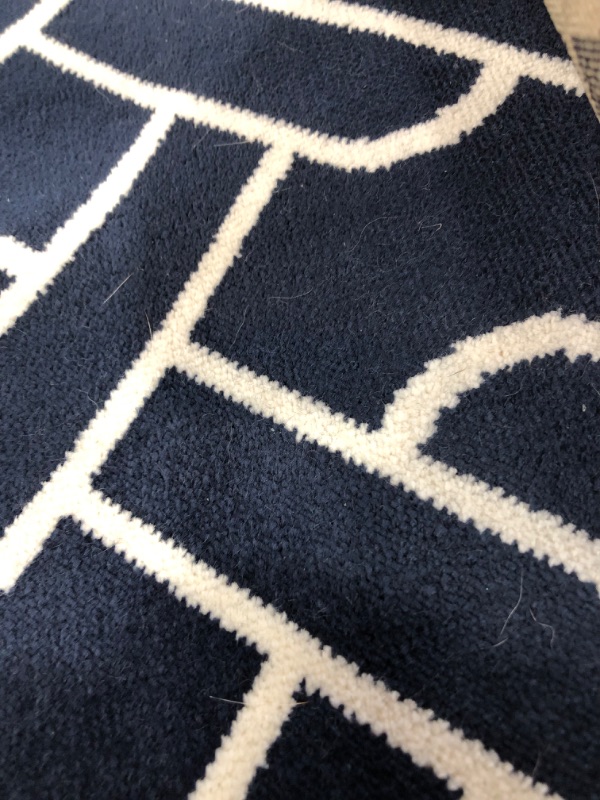 Photo 3 of Abacasa Sonoma Newberry Navy/White Area Rug