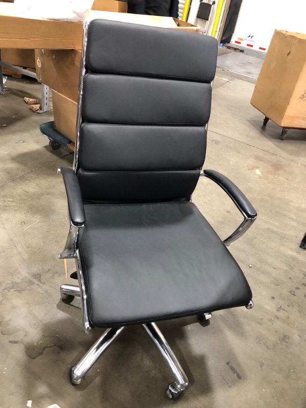 Photo 2 of **READ COMMETS**Office Star High Back Eco Leather Chair in Black
