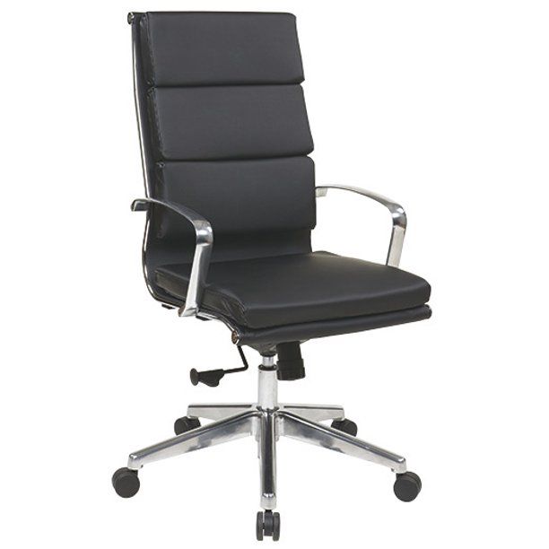 Photo 1 of **READ COMMETS**Office Star High Back Eco Leather Chair in Black
