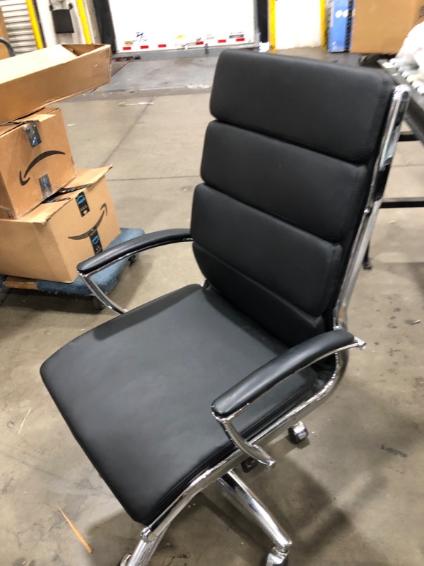 Photo 4 of **READ COMMETS**Office Star High Back Eco Leather Chair in Black
