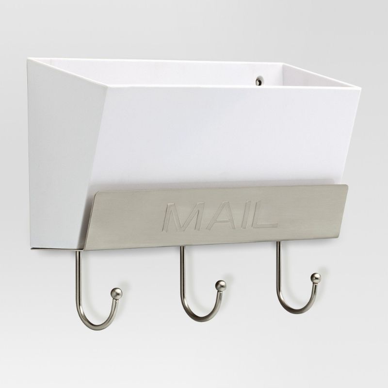 Photo 1 of Classic Mail Holder - White/Satin Nickel - Threshold
