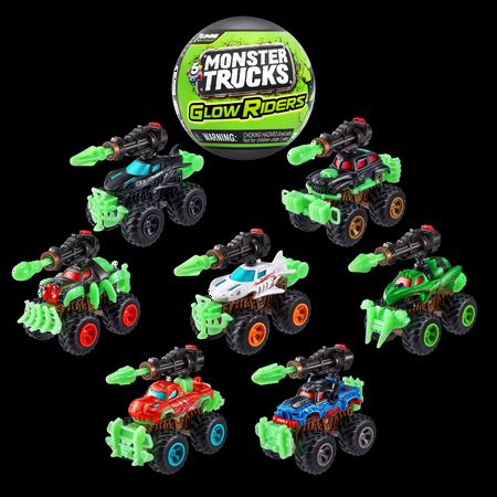 Photo 1 of 5 SURPRISE Monster Trucks Glow Riders Series 2 Mystery Collectible Capsule by ZURU
