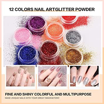 Photo 1 of Acrylic Nail Kit with 12 Glitter Powder Set - Professional Acrylic Nail Powder Monomer Acrylic Nail Liquid Set French Nail Tips, Practice Hand for Acrylic Nails Brushes Nail Art Tools Decoration DIY Nail Kit
