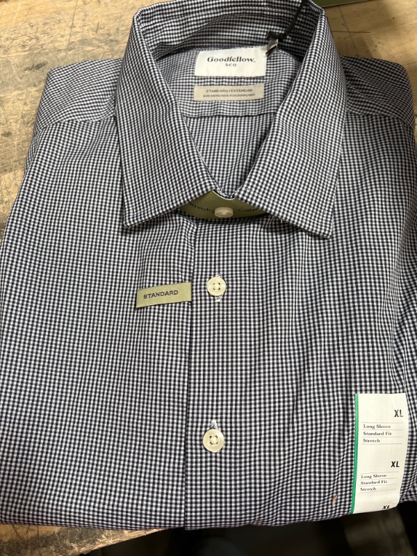 Photo 2 of Men's Gingham Check Performance Dress Long Sleeve Button-Down Shirt - Goodfellow & Co™ XL 
