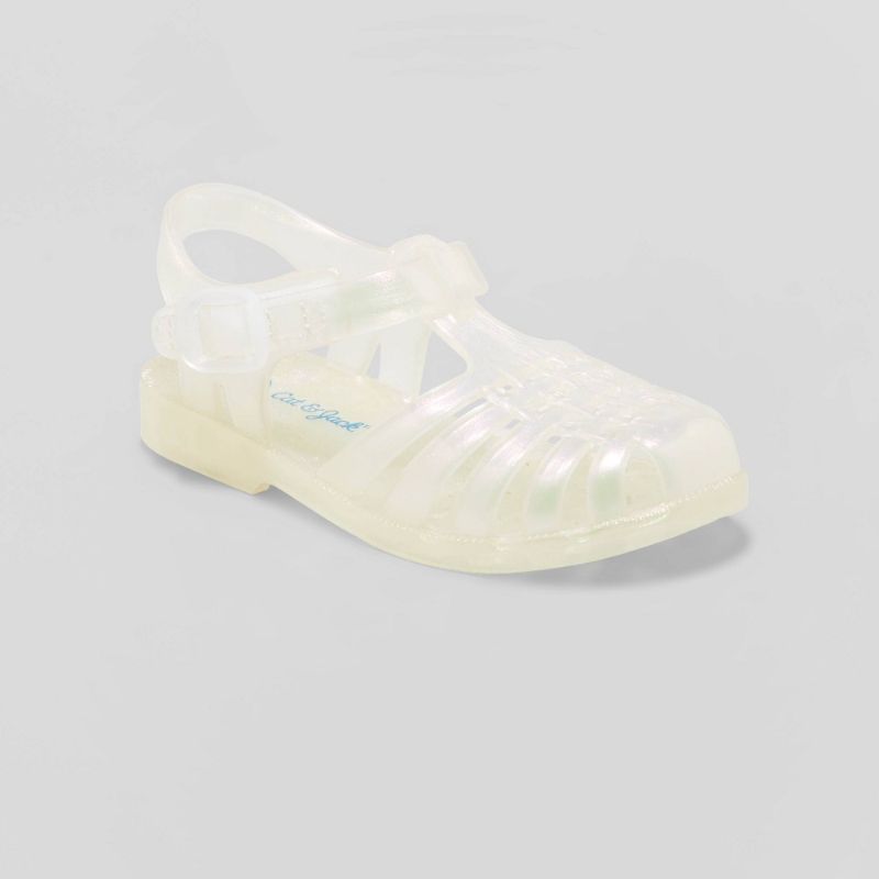 Photo 1 of Toddler Girls' Sunny Jelly Sandals - Cat & Jack Clear 12, Clear.
