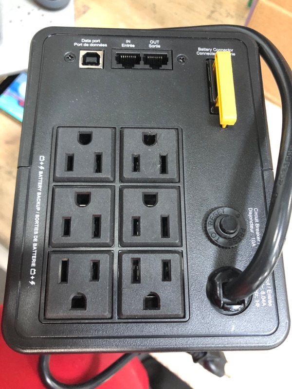 Photo 4 of APC Back-UPS BVK950M2 - UPS - 2 USB Charging Ports - AC 120 V - 480 Watt - 950 VA - 9 Ah - USB - Output Connectors: 6 - Black
