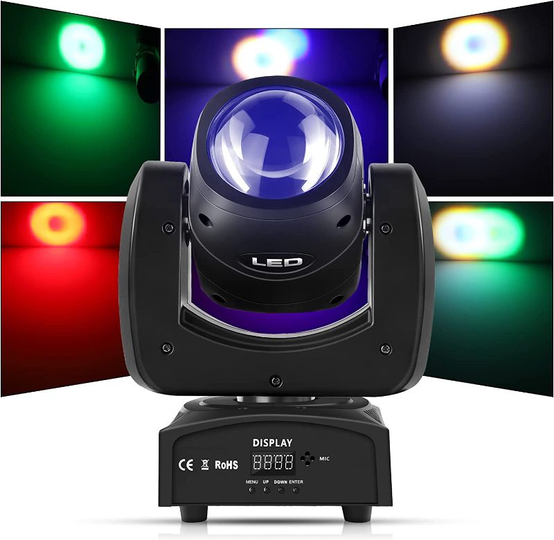 Photo 1 of 60W Moving Head Light RGBW LED Spotlight Moving Heads Beam Light DJ Lights DMX 512 with Sound Activated for Wedding Party
