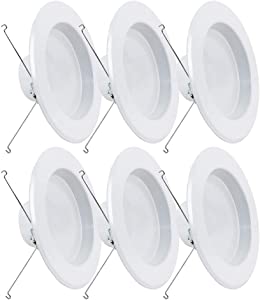 Photo 1 of Feit Electric LEDR56B/950CA/MP/6 5/6 inch LED Recessed Downlight, Baffle Trim, Dimmable, 75W Equivalent 10.2W, 925 LM Retrofit kit, 5-6 in 75 Watt, 5000K Day Light, 6 Count
