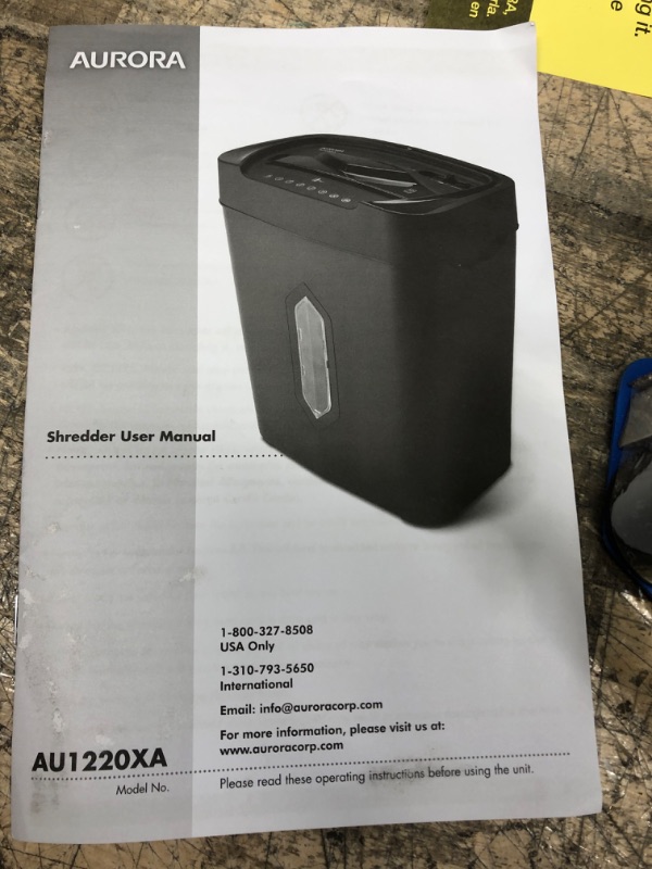 Photo 4 of Aurora 12-Sheet Crosscut Paper and Credit Card Shredder with 5.2-gallon Wastebasket