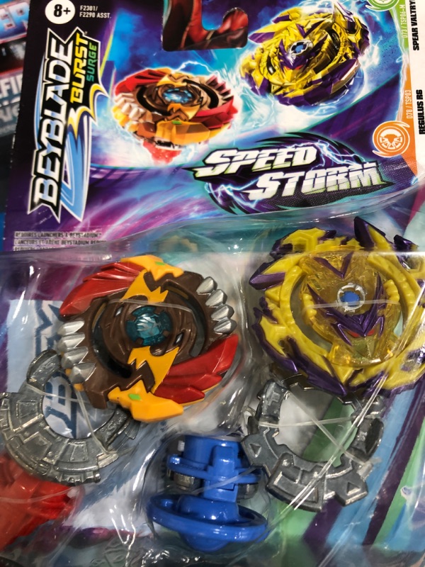 Photo 2 of BEYBLADE Burst Surge Speedstorm Spear Valtryek V6 and Regulus R6 Spinning Top Dual Pack -- 2 Battling Game Top Toy for Kids Ages