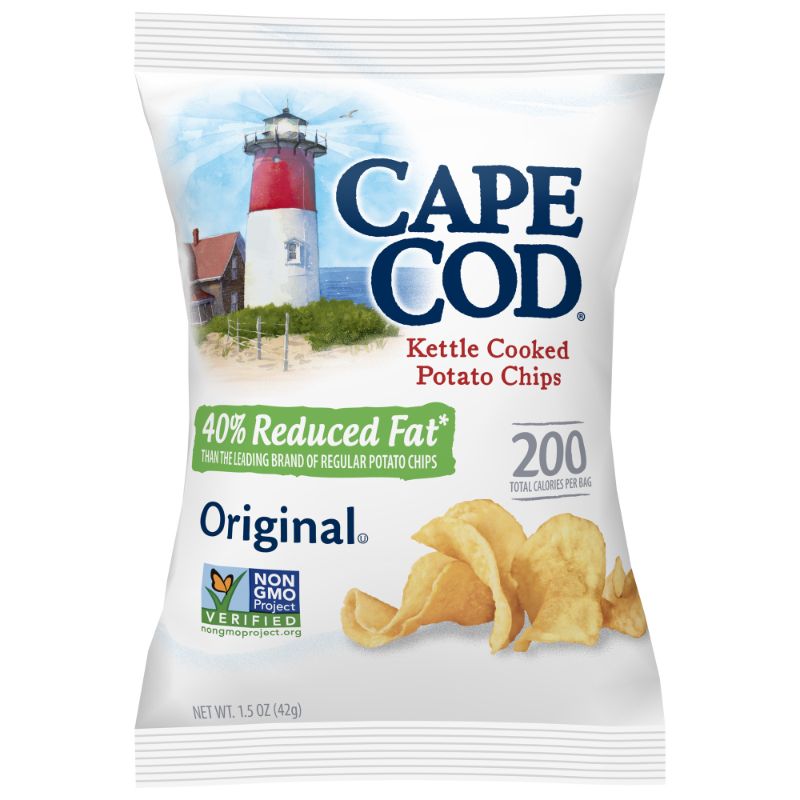 Photo 1 of **Expired; Sep 10, 2022** Cape Cod Potato Chips, Less Fat Original Kettle Cooked Chips, 1.5 56 COUNT 
