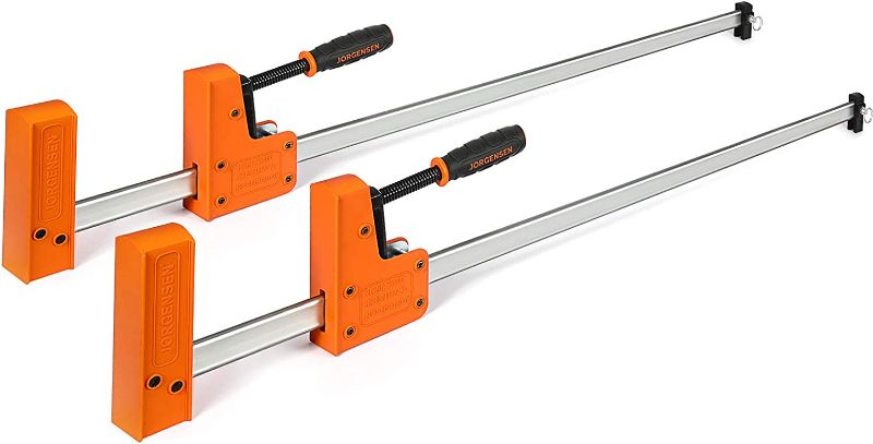 Photo 1 of JORGENSEN 36-inch Bar Clamps, 90°Cabinet Master Parallel Jaw Bar Clamp Set, 2-pack
