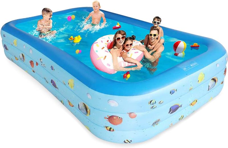 Photo 1 of Bestrip Swimming Pool, Inflatable Pool, 295" X 165" X 55 CM Above Ground Rectangular Inflatable Swimming Pools Summer Water Party Gift Toddler Kids Adults Family Outdoor Backyard Garden, Age 3+
