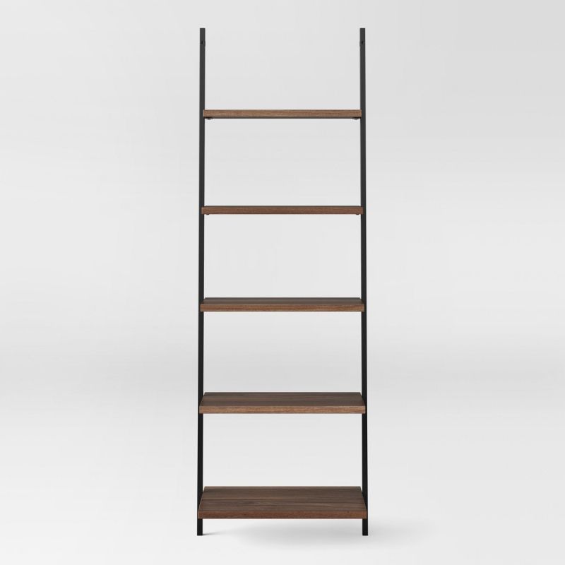 Photo 1 of 72 Loring 5 Shelf Leaning Bookcase Walnut (Brown) - Project 62
