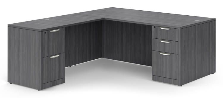 Photo 1 of 66" x 65" Double Pedestal L Shaped Desk by Office Source
