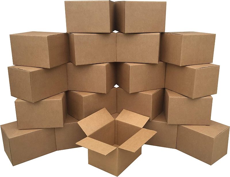 Photo 1 of Amazon Basics Cardboard Moving Boxes - 20-Pack, Medium, 18" x 14" x 12"
