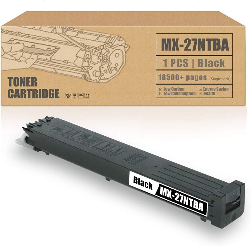 Photo 1 of MX-27NTBA [1 Pack,Black] Compatible Toner Cartridge Replacement for Sharp MX-2300, MX-2700N, MX-2700G, MX-3500N, MX-3501, MX-3501N, MX-4501, MX-4501N Printer Toner Cartridge.
