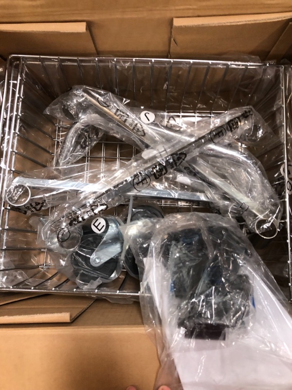 Photo 1 of Amazon Basics 3-Tier Metal Basket Rolling Cart with Wood Top
