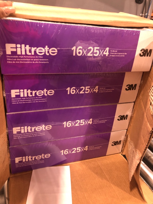 Photo 2 of  4  packs of 3M Filtrete Allergen Air Filter, 16" x 25" x 4"