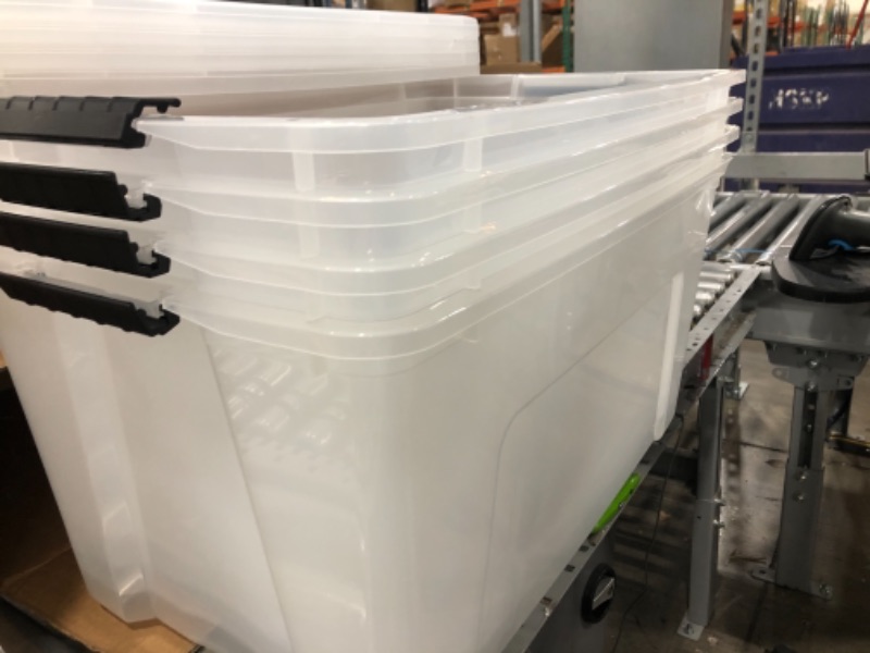 Photo 2 of 4  IRIS USA 72 Qt. Plastic Storage Bin Tote Organizing Container with Durable Lid and Secure Latching Buckles