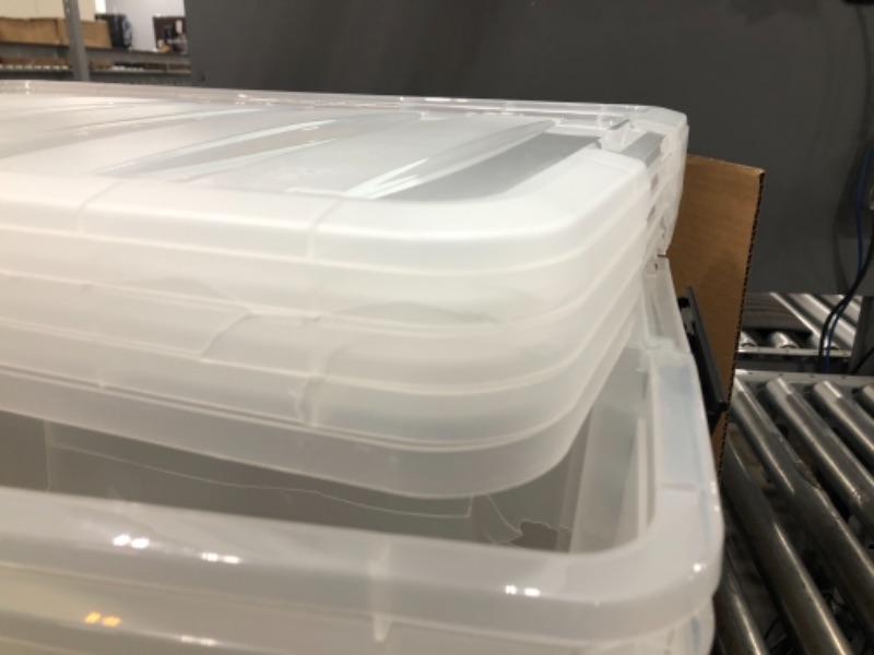 Photo 6 of 4  IRIS USA 72 Qt. Plastic Storage Bin Tote Organizing Container with Durable Lid and Secure Latching Buckles