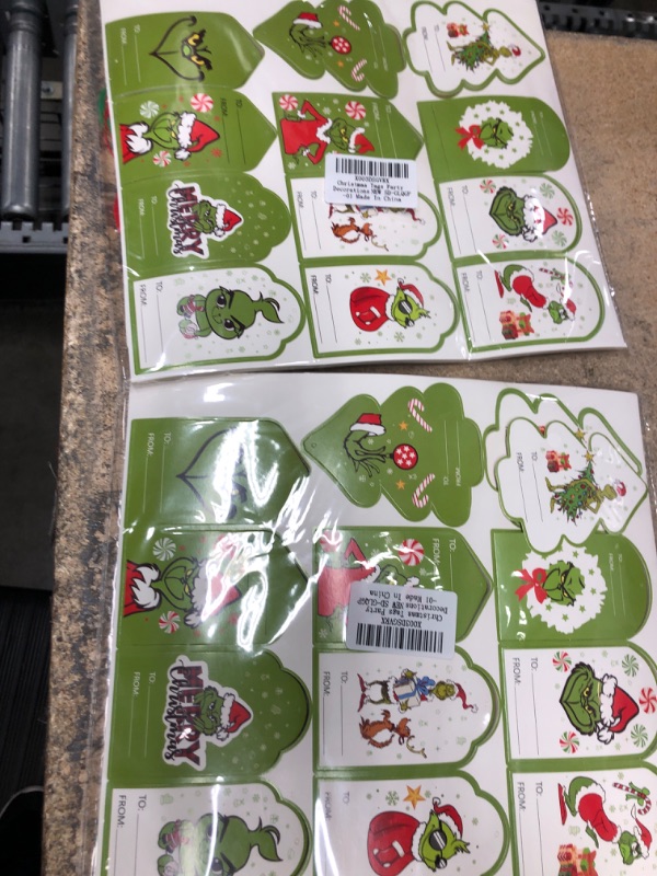 Photo 2 of  2 pack* 120 Pcs Christmas Gift Tags Christmas Tags with String Attached Xmas Tags for Gifts Name Tag Labels for Christmas Holiday Gifts Package Wrapping