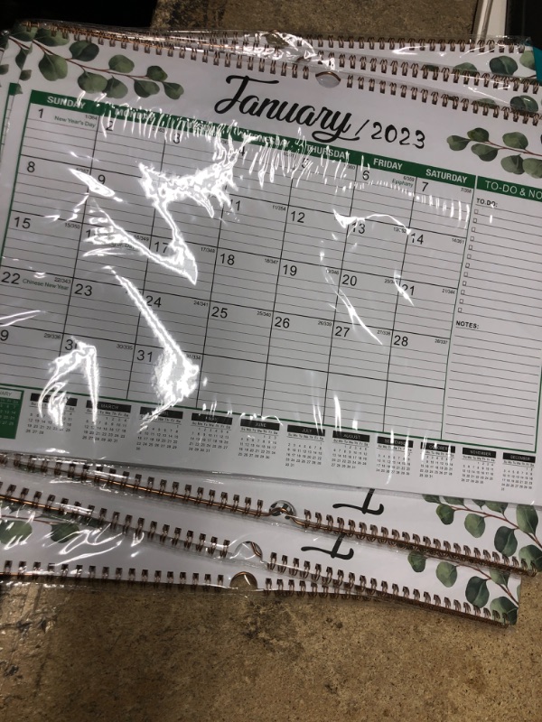 Photo 2 of  6 pack** Lvesunny 2023 Wall Calendar?jan. 2023 - Jun. 2024 Big Calendars 17.72' *12' Spiral Binding Can Be Written Perfect For Home, School And Office Organization (Green)