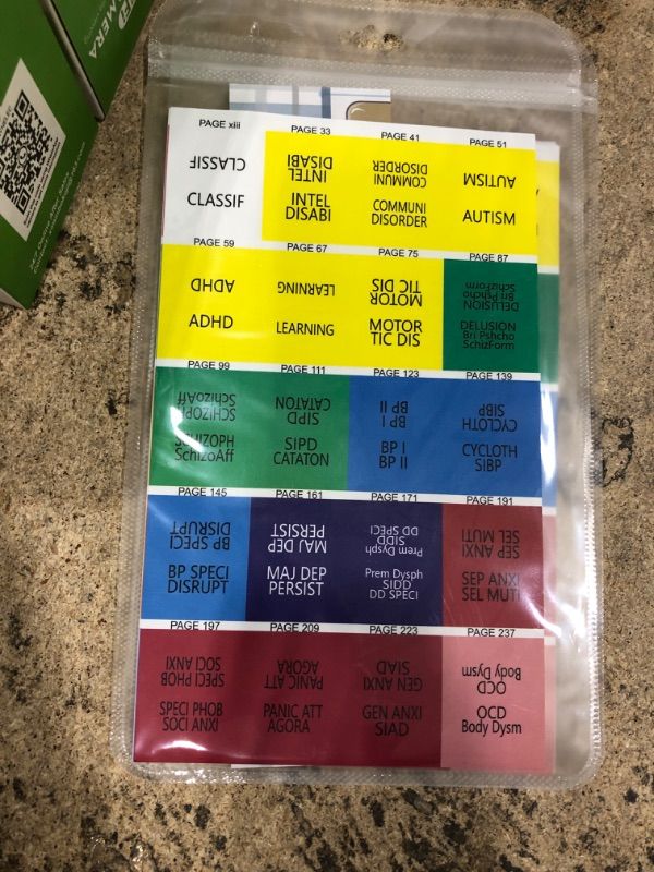 Photo 2 of Index Tabs for DSM-5, Color-Coded DSM-5 Tabs, Laminated for Protection, 80 Tab in Total, 11 Blank Tabs, with Alignment Guide and Bookmark, Easy to Apply and Remove 2pack