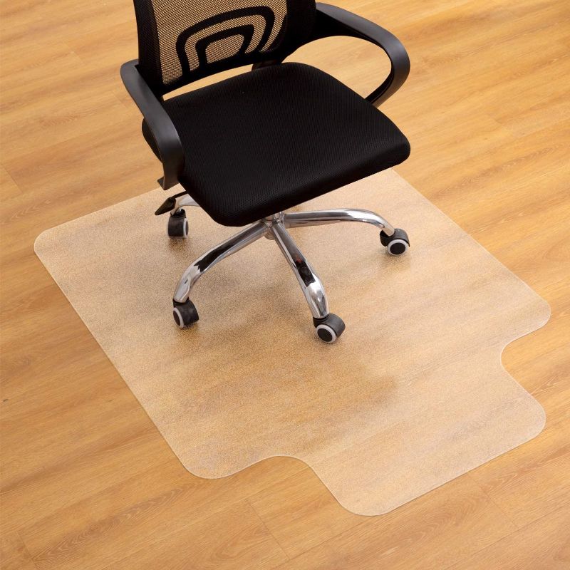 Photo 1 of BesWin Office Chair Mat for Hard Floor - 30"x48" Clear PVC Desk Chair Mat - Heavy Duty Floor Protector for Home or Office - Easy Clean and Flat Without Curling