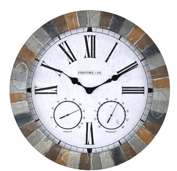 Photo 1 of 18 in. Garden Stone Outdoor Clock
